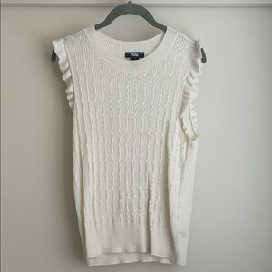 PAIGE White Ruffle Sleeve Tank Top